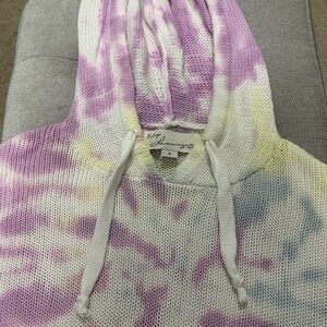 Vintage Havana Purple, Yellow and blue Tie-Dye Hoodie